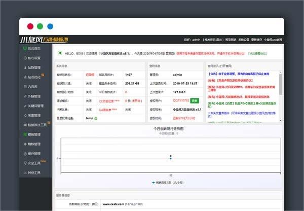 PHP站群系统小旋风万能蜘蛛池x6.3源码 破解不限授权