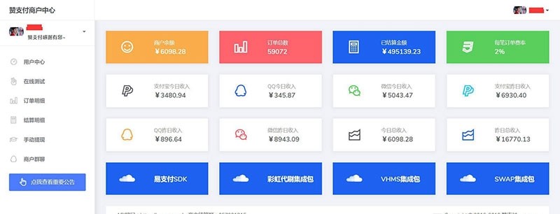 PHP赞支付最新易支付系统源码 全新界面